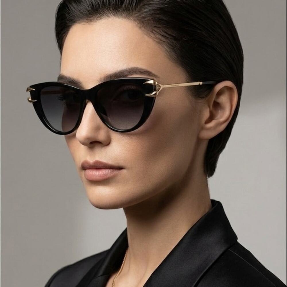 New! Roberto Cavalli SRC031 0700 Chic Black Claw Sunglasses, Authentic - Picture 2 of 8